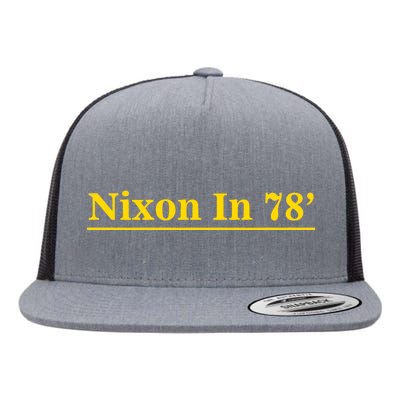 Classy News Nixon In 78' Logo Flat Bill Trucker Hat