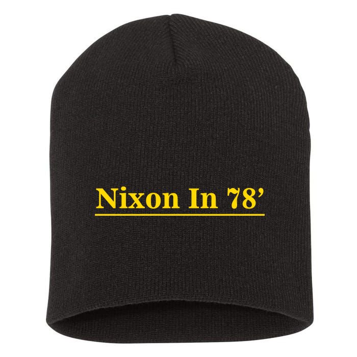 Classy News Nixon In 78' Logo Short Acrylic Beanie