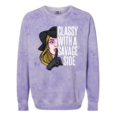 Classy With A Savage Side Colorblast Crewneck Sweatshirt