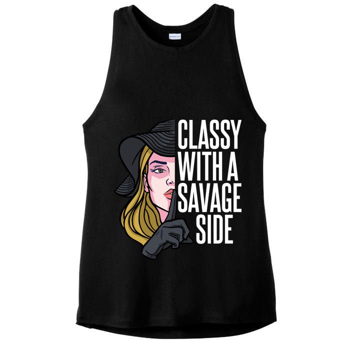 Classy With A Savage Side Ladies PosiCharge Tri-Blend Wicking Tank