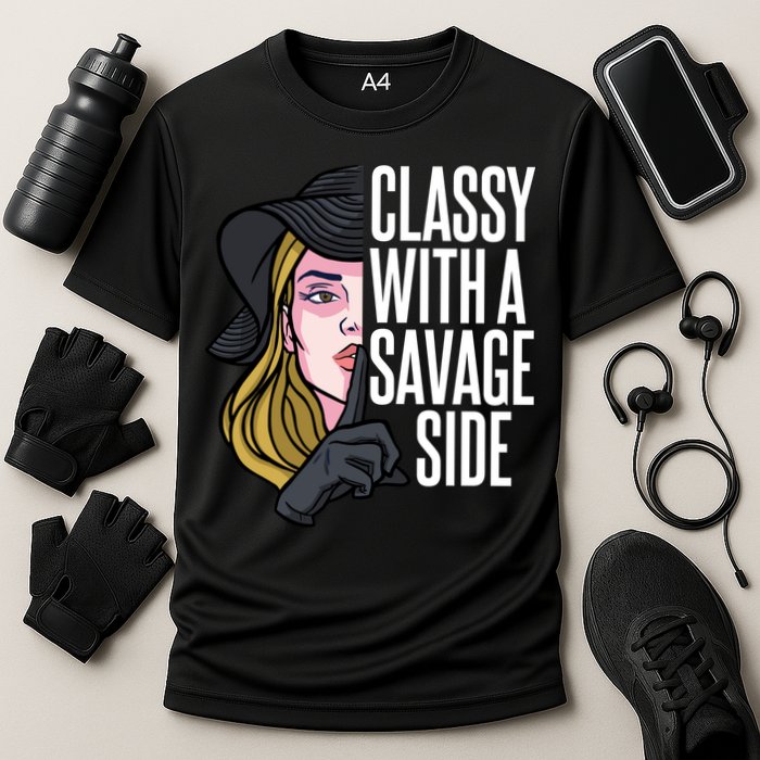 Classy With A Savage Side Cooling Performance Crew T-Shirt