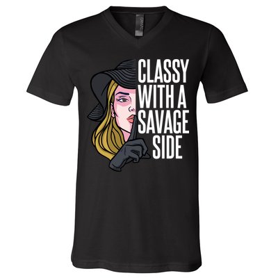 Classy With A Savage Side V-Neck T-Shirt