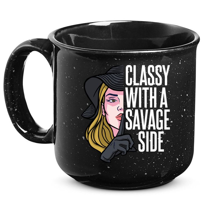 Classy With A Savage Side 15oz Campfire Ceramic Mug