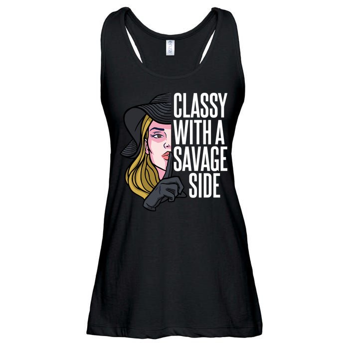 Classy With A Savage Side Ladies Essential Flowy Tank