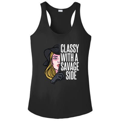 Classy With A Savage Side Ladies PosiCharge Competitor Racerback Tank