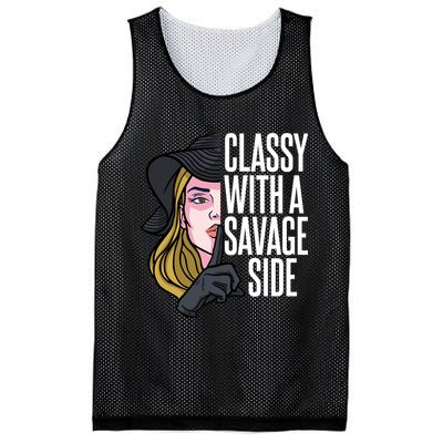 Classy With A Savage Side Mesh Reversible Basketball Jersey Tank