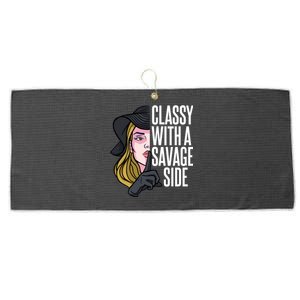 Classy With A Savage Side Large Microfiber Waffle Golf Towel