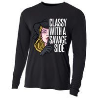 Classy With A Savage Side Cooling Performance Long Sleeve Crew