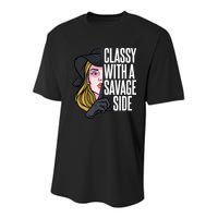 Classy With A Savage Side Youth Performance Sprint T-Shirt