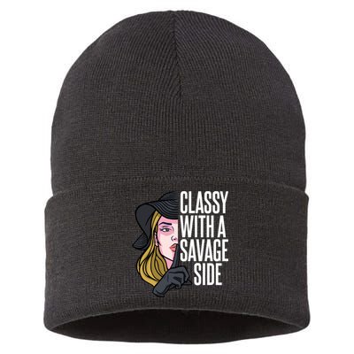 Classy With A Savage Side Sustainable Knit Beanie