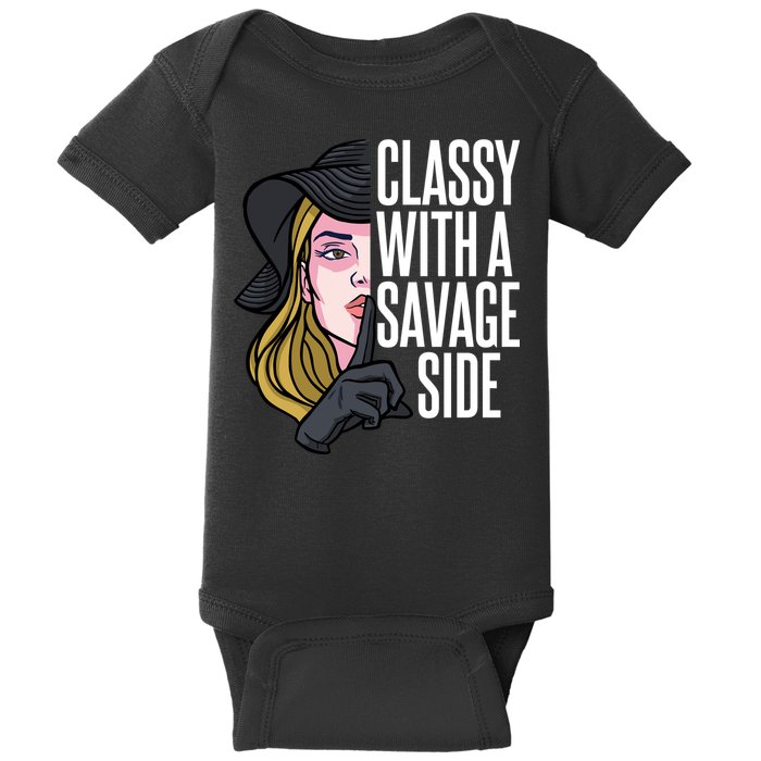 Classy With A Savage Side Baby Bodysuit