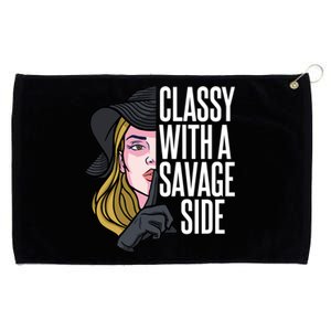 Classy With A Savage Side Grommeted Golf Towel