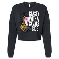 Classy With A Savage Side Cropped Pullover Crew
