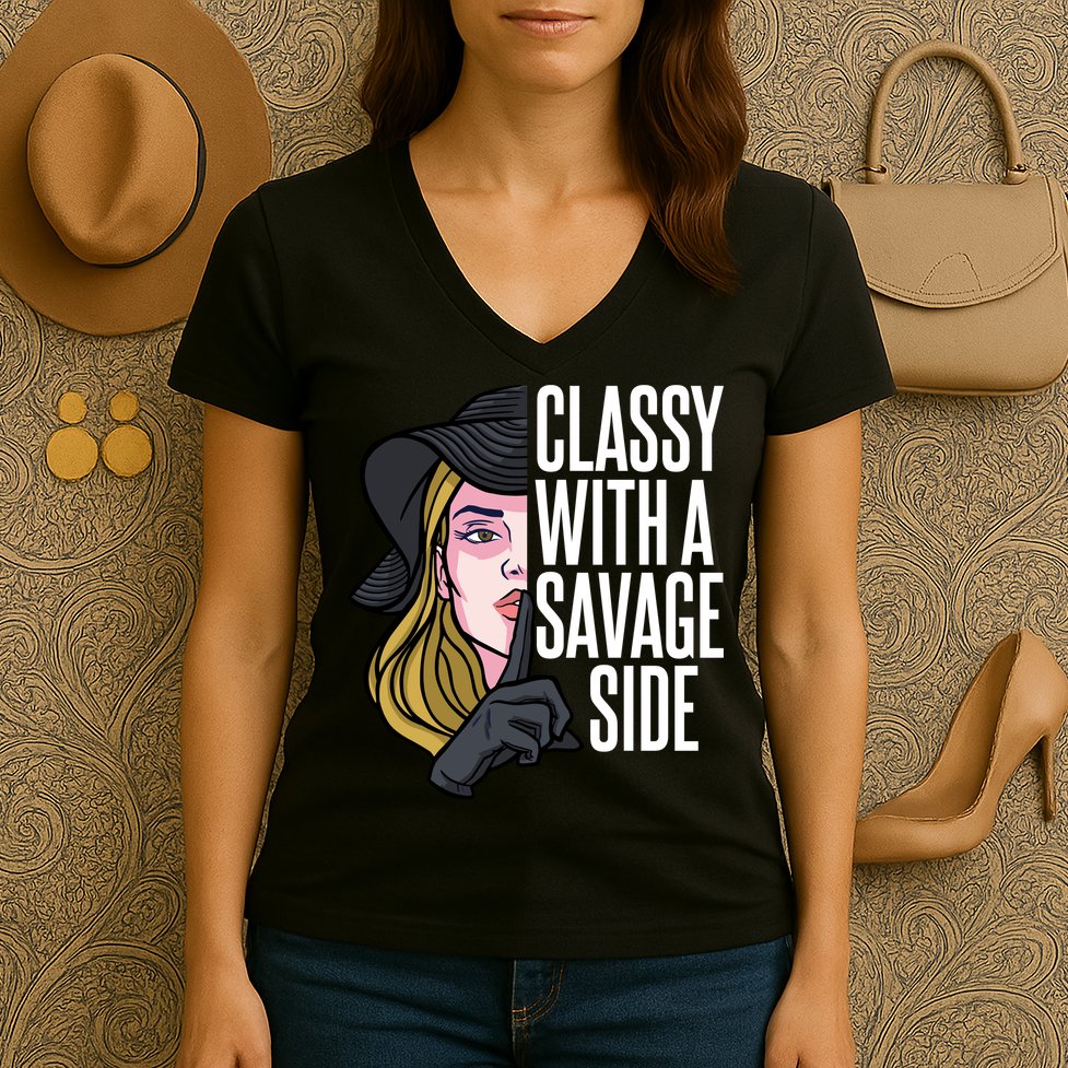 Classy With A Savage Side Women's V-Neck T-Shirt