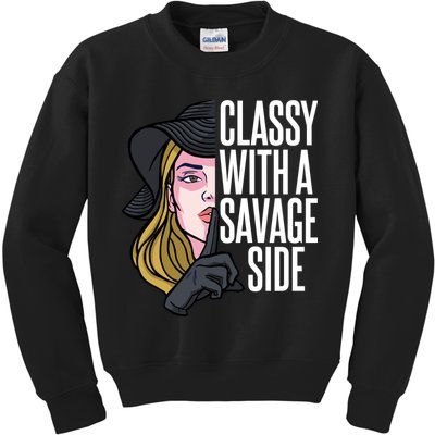 Classy With A Savage Side Kids Sweatshirt