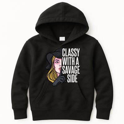 Classy With A Savage Side Kids Hoodie