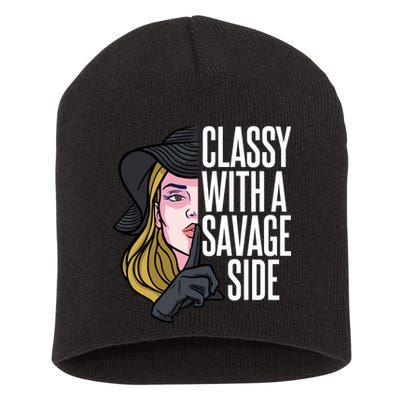 Classy With A Savage Side Short Acrylic Beanie