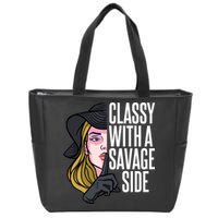 Classy With A Savage Side Zip Tote Bag