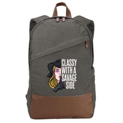 Classy With A Savage Side Cotton Canvas Backpack