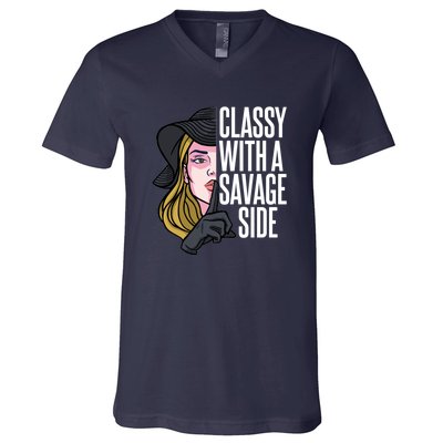 Classy With A Savage Side V-Neck T-Shirt