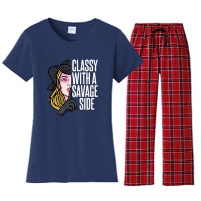 Classy With A Savage Side Women's Flannel Pajama Set