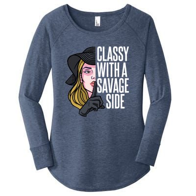 Classy With A Savage Side Women's Perfect Tri Tunic Long Sleeve Shirt