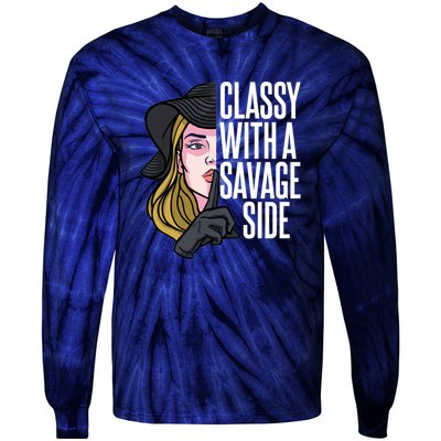 Classy With A Savage Side Tie-Dye Long Sleeve Shirt