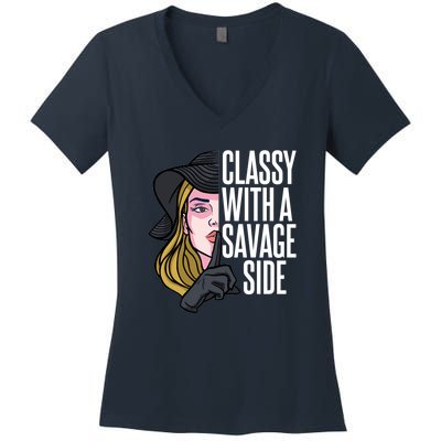 Classy With A Savage Side Women's V-Neck T-Shirt