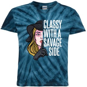 Classy With A Savage Side Kids Tie-Dye T-Shirt