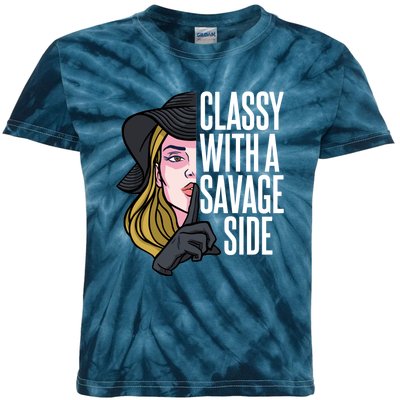 Classy With A Savage Side Kids Tie-Dye T-Shirt