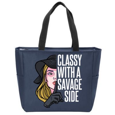 Classy With A Savage Side Zip Tote Bag