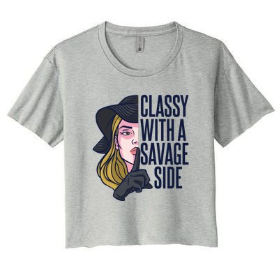 Classy With A Savage Side Women's Crop Top Tee