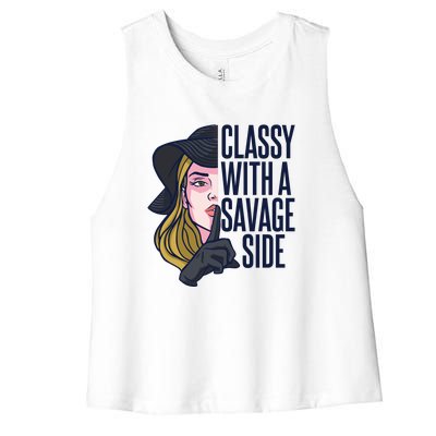 Classy With A Savage Side Women's Racerback Cropped Tank