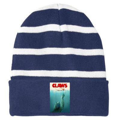 Claws Sloth Striped Beanie with Solid Band