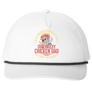 Chicken Lover Best Dad Ever Chicken Farmer Fathers Day Snapback Five-Panel Rope Hat