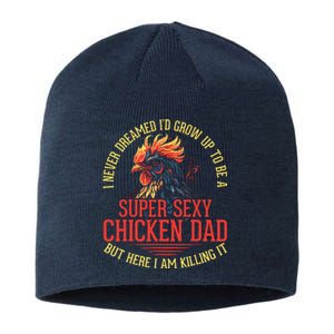 Chicken Lover Best Dad Ever Chicken Farmer Fathers Day Sustainable Beanie