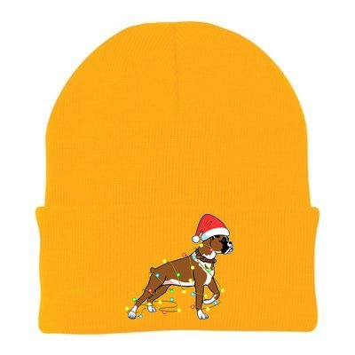 Christmas Lights Boxer Dog Lover Funny Gift Knit Cap Winter Beanie