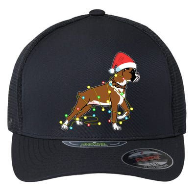 Christmas Lights Boxer Dog Lover Funny Gift Flexfit Unipanel Trucker Cap