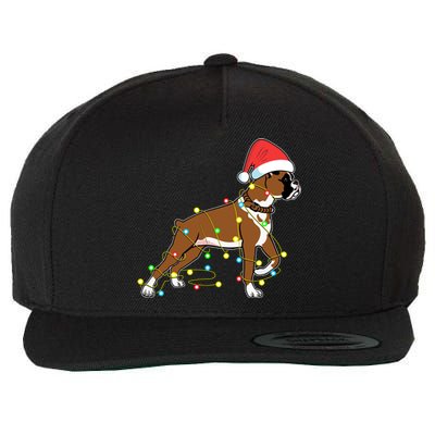 Christmas Lights Boxer Dog Lover Funny Gift Wool Snapback Cap