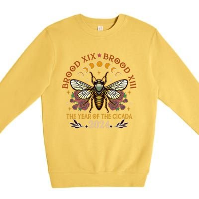 Cicada Lover Brood Xix Brood Xiii Year Of The Cicada 2024 Premium Crewneck Sweatshirt