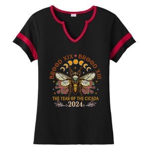 Cicada Lover Brood Xix Brood Xiii Year Of The Cicada 2024 Ladies Halftime Notch Neck Tee