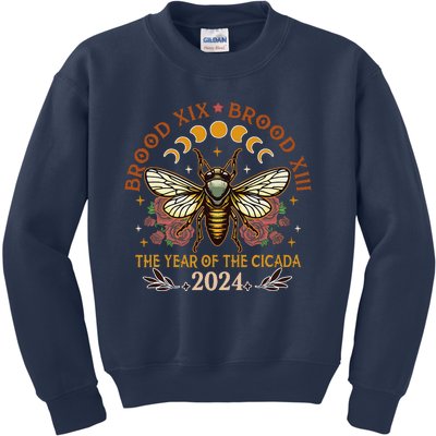 Cicada Lover Brood Xix Brood Xiii Year Of The Cicada 2024 Kids Sweatshirt