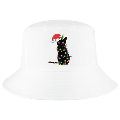 Christmas Lights Black Cat Santa Cool Comfort Performance Bucket Hat