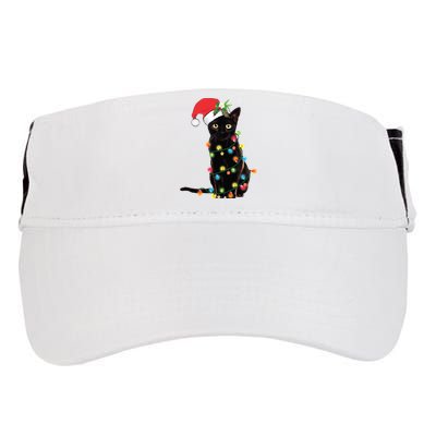 Christmas Lights Black Cat Santa Adult Drive Performance Visor