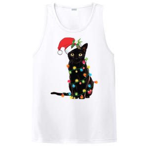 Christmas Lights Black Cat Santa PosiCharge Competitor Tank