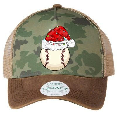 Christmas Lights Baseball Santa Hat Catcher Pitcher Pj Gift Legacy Tie Dye Trucker Hat