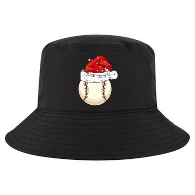 Christmas Lights Baseball Santa Hat Catcher Pitcher Pj Gift Cool Comfort Performance Bucket Hat