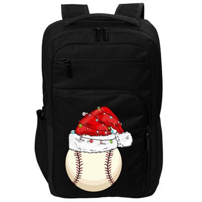 Christmas Lights Baseball Santa Hat Catcher Pitcher Pj Gift Impact Tech Backpack