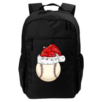 Christmas Lights Baseball Santa Hat Catcher Pitcher Pj Gift Backpack
