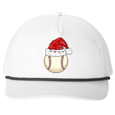 Christmas Lights Baseball Santa Hat Catcher Pitcher Pj Gift Snapback Five-Panel Rope Hat